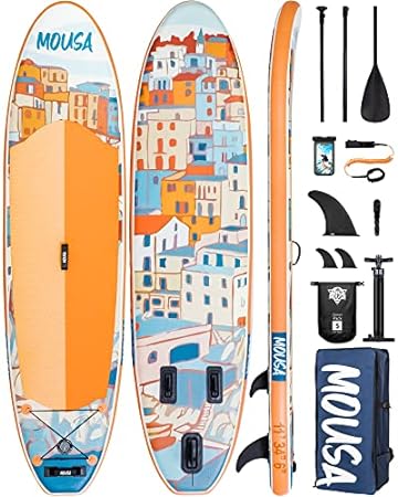 Mousa Inflatable Paddle Board with Camera Mount, 3 Fins