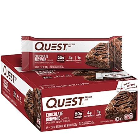 Quest Nutrition Chocolate Brownie Keto Friendly Protein Bars