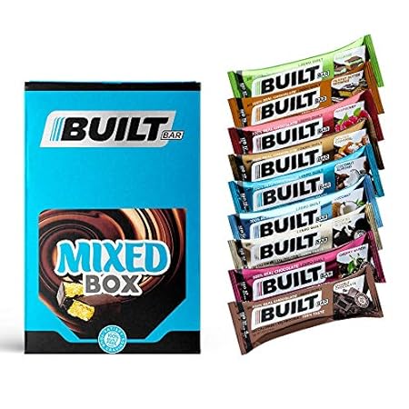 Built Bar 18 Pack Protein and Energy High Protein, Whey and Fiber Bars